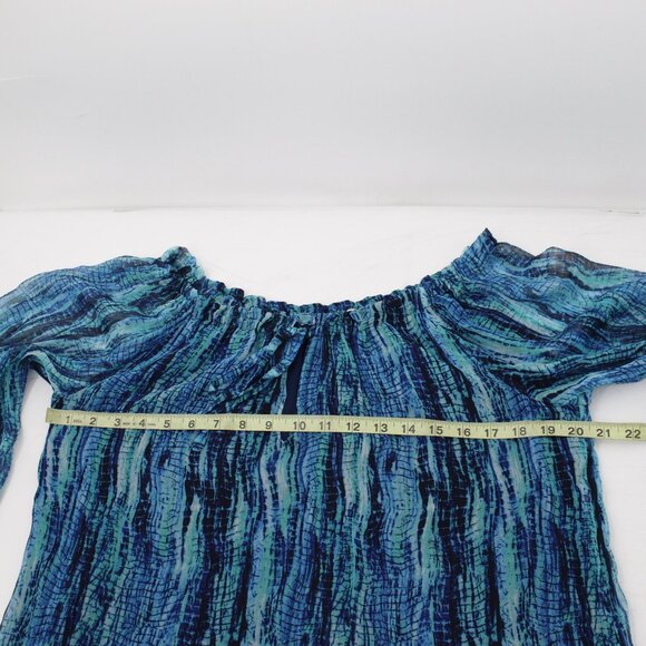 Ramy Brook Top Womens Small Silk Blouse Off the‎ Shoulder Long Sleeve lined tie - Picture 10 of 15